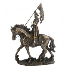 Joan Of Arc On Horse Back with Flag Statue Sculpture *GREAT HOLIDAY GIFT!   223103163958
